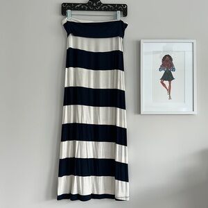 Rue 21 Navy and White Maxi Skirt Sz M